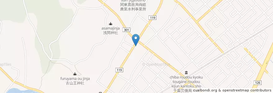 Mapa de ubicacion de 東金新宿郵便局 en Jepun, 千葉県, 東金市.