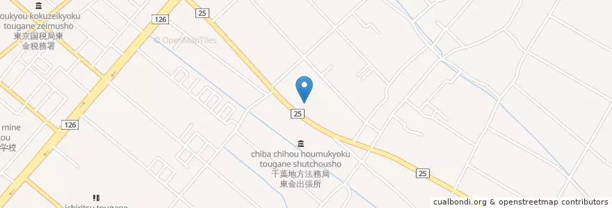 Mapa de ubicacion de 東金警察署 en 日本, 千葉県, 東金市.