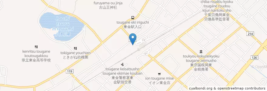 Mapa de ubicacion de 東金警察署東金駅前交番 en اليابان, 千葉県, 東金市.