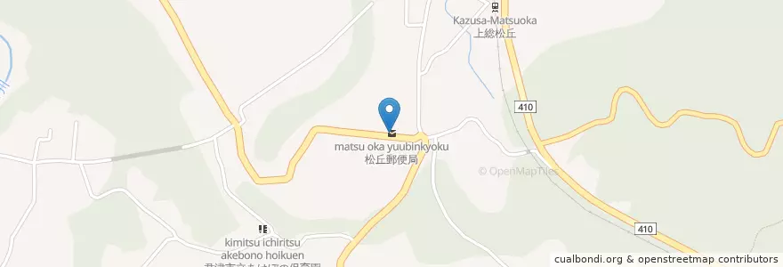 Mapa de ubicacion de 松丘郵便局 en 일본, 지바현, 君津市.