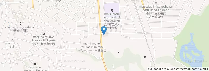 Mapa de ubicacion de 松戸市消防局 八ヶ崎消防署 en Japon, Préfecture De Chiba, 松戸市.