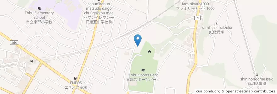 Mapa de ubicacion de 松戸市消防局東部消防署 en Giappone, Prefettura Di Chiba, 松戸市.
