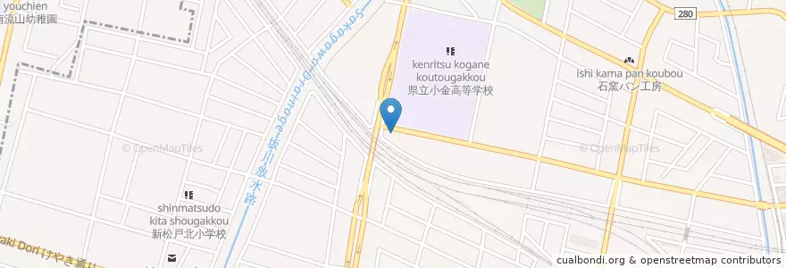 Mapa de ubicacion de 松戸市立小金西保育所 en Japan, 千葉県, 松戸市.