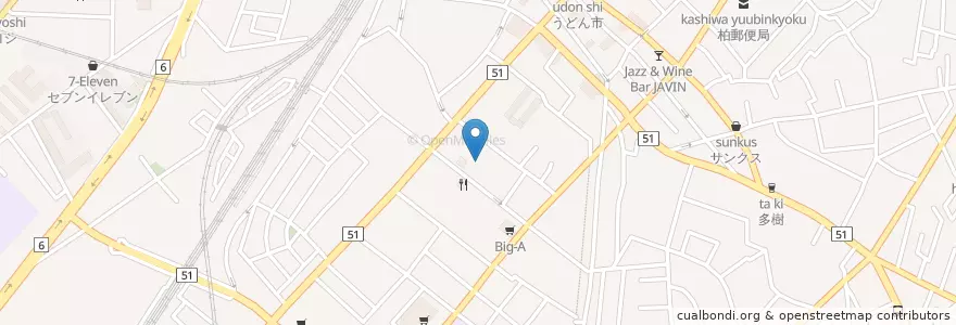 Mapa de ubicacion de 柏幼稚園 en 日本, 千葉県, 柏市.