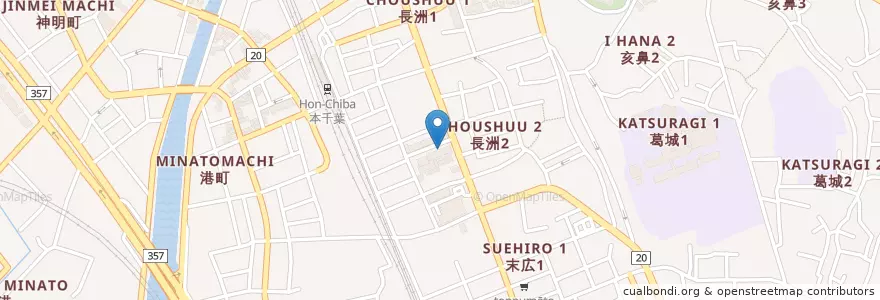 Mapa de ubicacion de 柏葉会柏戸病院 en 日本, 千葉県, 千葉市, 中央区.
