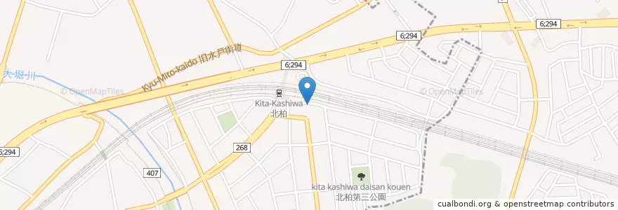 Mapa de ubicacion de 柏警察署北柏駅前交番 en 日本, 千葉県, 柏市.