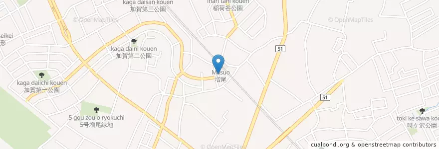 Mapa de ubicacion de 柏警察署増尾駅前交番 en اليابان, 千葉県, 柏市.