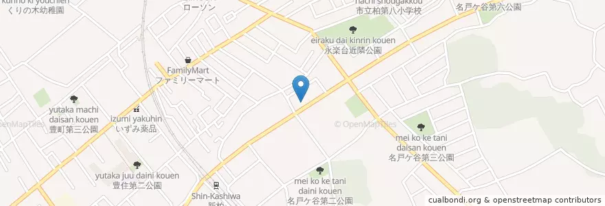 Mapa de ubicacion de 柏警察署新柏交番 en 日本, 千葉県, 柏市.