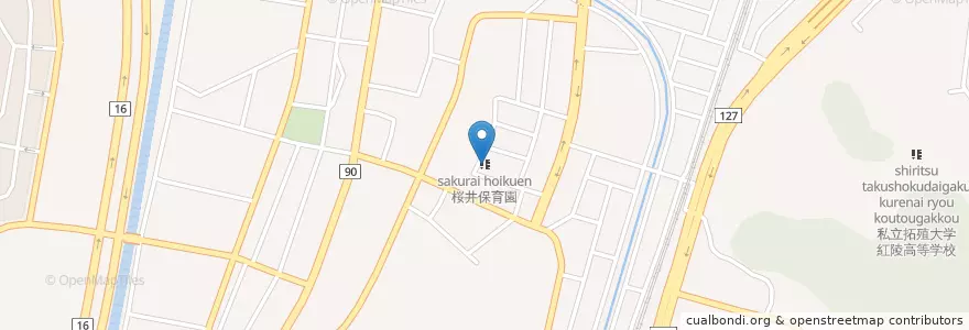 Mapa de ubicacion de 桜井保育園 en 日本, 千葉県, 木更津市.