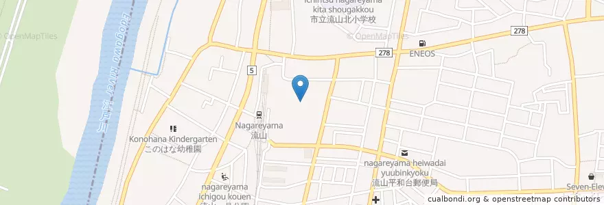 Mapa de ubicacion de 流山市役所 en 日本, 千葉県, 流山市.