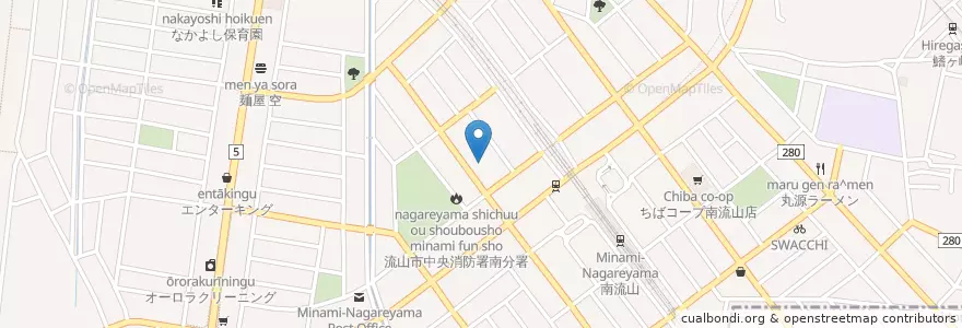 Mapa de ubicacion de 流山市立中央図書館南流山分館 en Giappone, Prefettura Di Chiba, 流山市.