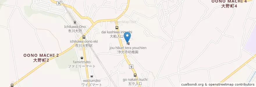 Mapa de ubicacion de 浄光寺幼稚園 en Япония, Тиба, 市川市.