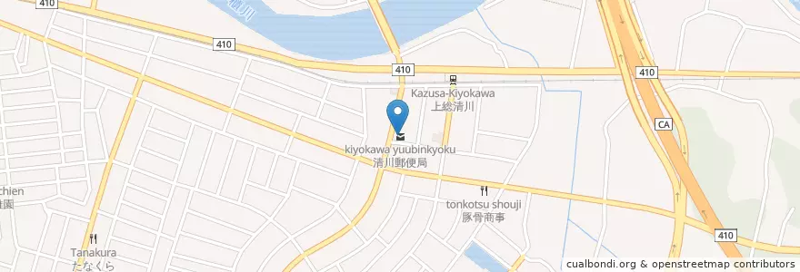 Mapa de ubicacion de 清川郵便局 en Japan, Chiba Prefecture, Kisarazu.