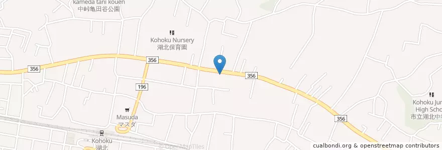 Mapa de ubicacion de 湖北郵便局 en Japan, Präfektur Chiba, 我孫子市.