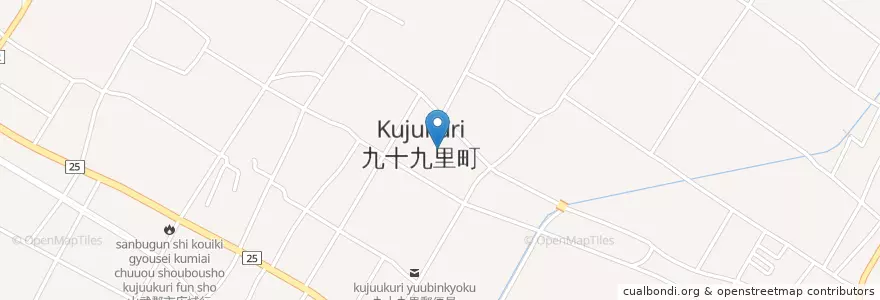 Mapa de ubicacion de 片貝幼稚園 en 日本, 千葉県, 山武郡, 九十九里町.