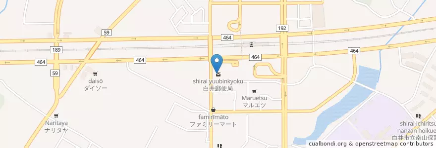 Mapa de ubicacion de 白井郵便局 en 日本, 千葉県, 白井市.