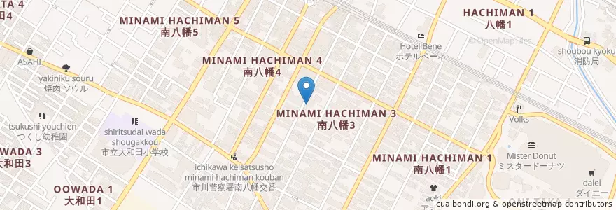 Mapa de ubicacion de 白菊幼稚園 en Japan, Präfektur Chiba, 市川市.