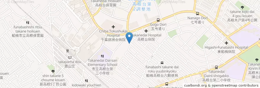 Mapa de ubicacion de 社会福祉法人はこべの会たかね台ベビーホーム en 日本, 千葉県, 船橋市.