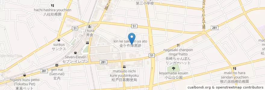 Mapa de ubicacion de 社会福祉法人竹友会子すずめ保育園 en Japan, 千葉県, 松戸市.