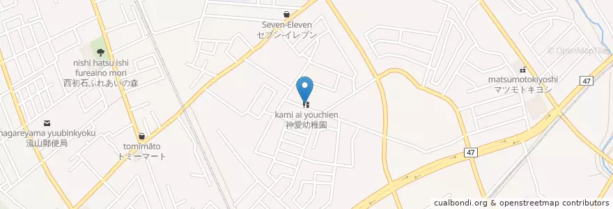Mapa de ubicacion de 神愛幼稚園 en اليابان, 千葉県, 流山市.