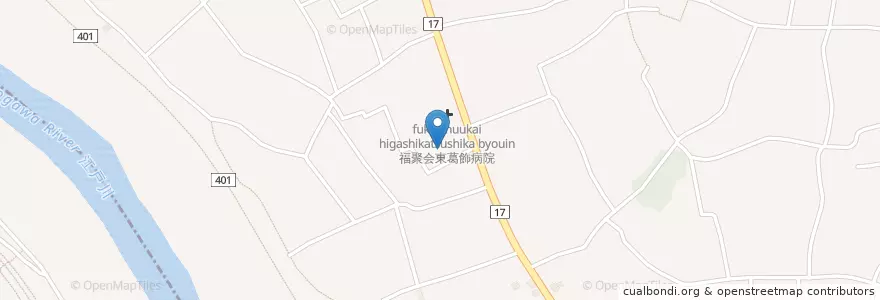 Mapa de ubicacion de 福聚会東葛飾病院 en 日本, 千葉県, 野田市.