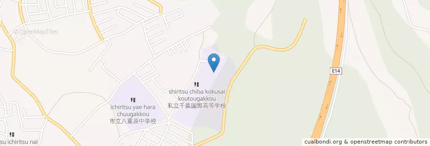Mapa de ubicacion de 私立翔凜中学校・高等学校 en Japan, 千葉県, 君津市.