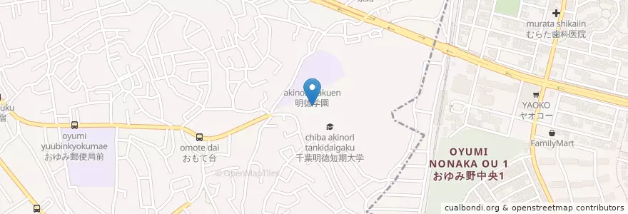 Mapa de ubicacion de Chiba Meitoku Senior High School en Japan, Chiba Prefecture, Chiba, Chuo.