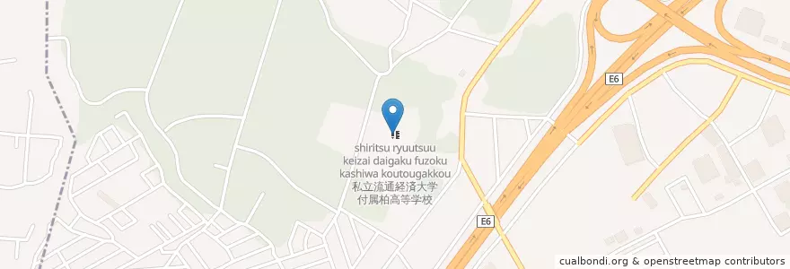 Mapa de ubicacion de 私立流通経済大学付属柏高等学校 en 日本, 千葉県, 柏市.