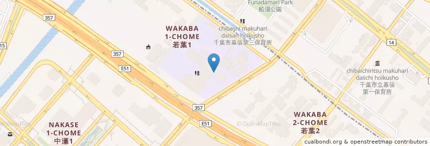 Mapa de ubicacion de 私立渋谷教育学園幕張中学校 en Japan, Präfektur Chiba, 千葉市, 美浜区.