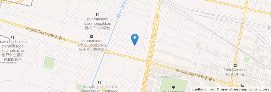 Mapa de ubicacion de 第二かきのき幼稚園 en Japonya, 千葉県, 松戸市.