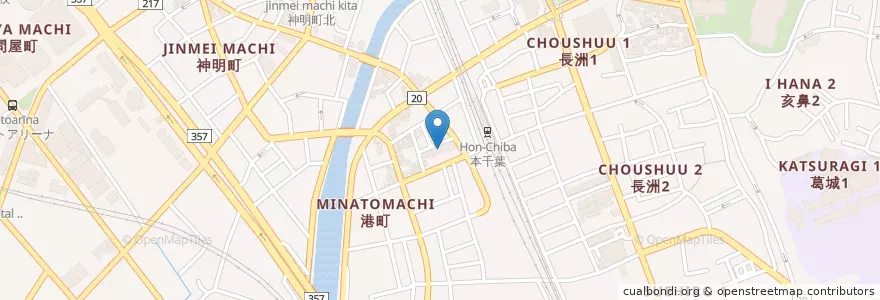 Mapa de ubicacion de 結城幼稚園 en 日本, 千葉県, 千葉市, 中央区.