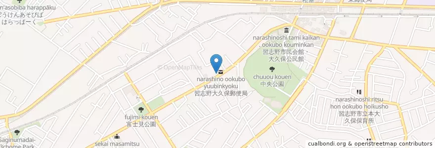 Mapa de ubicacion de 習志野大久保郵便局 en 日本, 千葉県, 習志野市.