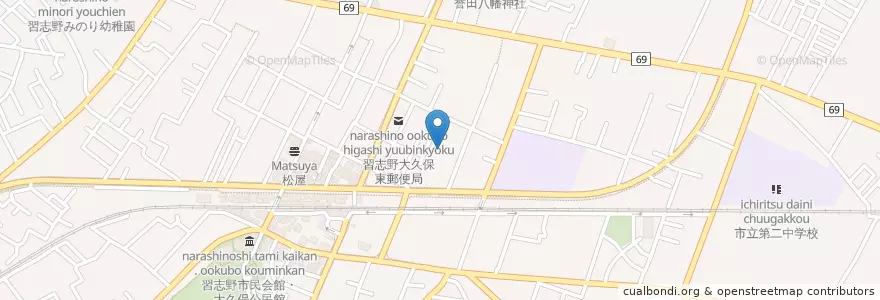 Mapa de ubicacion de 習志野市大久保第二保育所 en 日本, 千葉県, 習志野市.