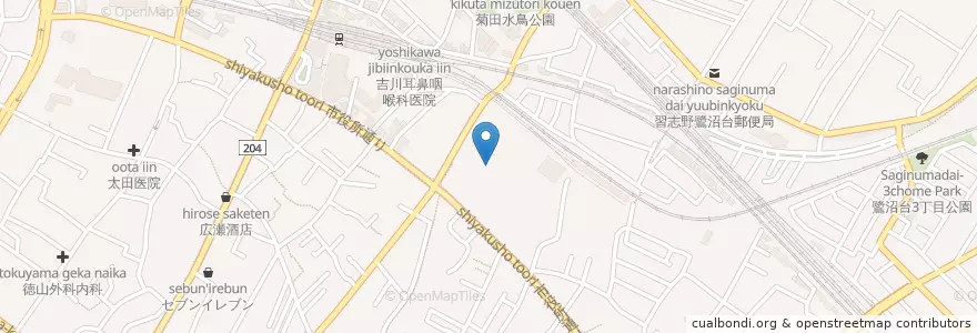Mapa de ubicacion de 習志野市役所 en اليابان, 千葉県, 習志野市.