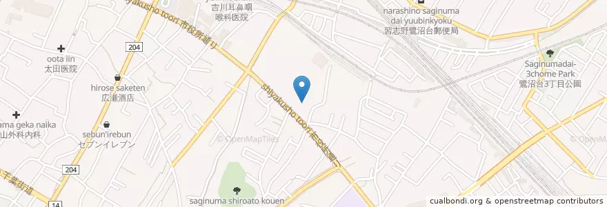 Mapa de ubicacion de 習志野市消防本部 en Giappone, Prefettura Di Chiba, 習志野市.