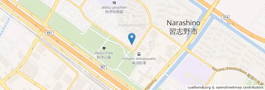Mapa de ubicacion de 習志野市立秋津保育所 en ژاپن, 千葉県, 習志野市.