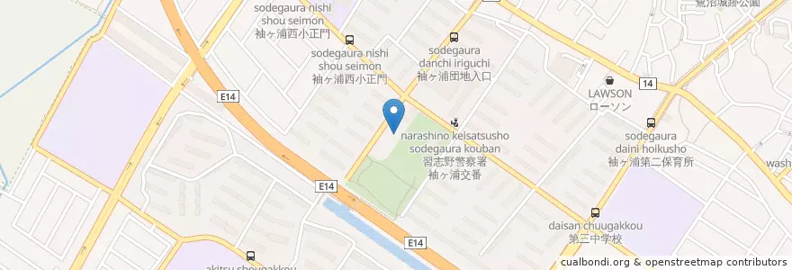 Mapa de ubicacion de 習志野市立袖ケ浦保育所 en اليابان, 千葉県, 習志野市.