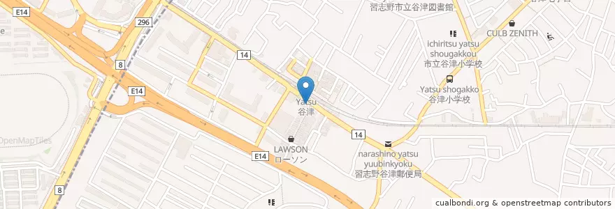 Mapa de ubicacion de 習志野警察署谷津交番 en Giappone, Prefettura Di Chiba, 習志野市.