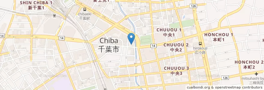Mapa de ubicacion de 自動車事故対策機構東京主管支所千葉支所 en Japão, 千葉県, 千葉市, 中央区.