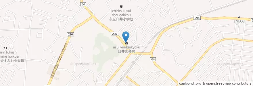 Mapa de ubicacion de 臼井郵便局 en 日本, 千葉県, 佐倉市.