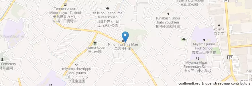 Mapa de ubicacion de 船橋市消防局東消防署三山分署 en Япония, Тиба, 船橋市.
