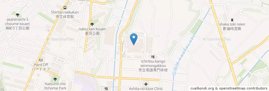 Mapa de ubicacion de 船橋市立医療センター en اليابان, 千葉県, 船橋市.