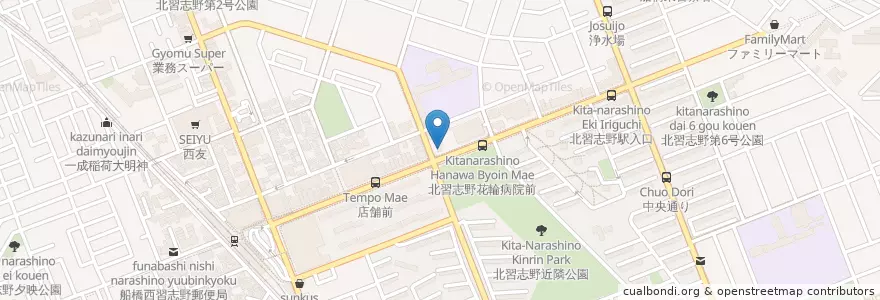 Mapa de ubicacion de 船橋東警察署習志野台交番 en Япония, Тиба, 船橋市.