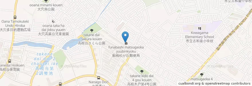Mapa de ubicacion de 船橋松が丘郵便局 en Japão, 千葉県, 船橋市.