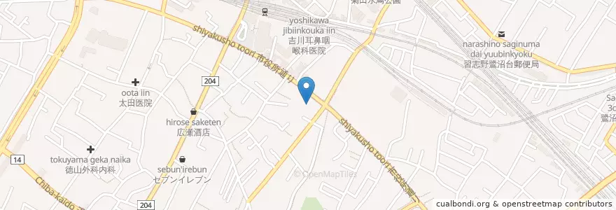 Mapa de ubicacion de 菊田会習志野第一病院 en Giappone, Prefettura Di Chiba, 習志野市.