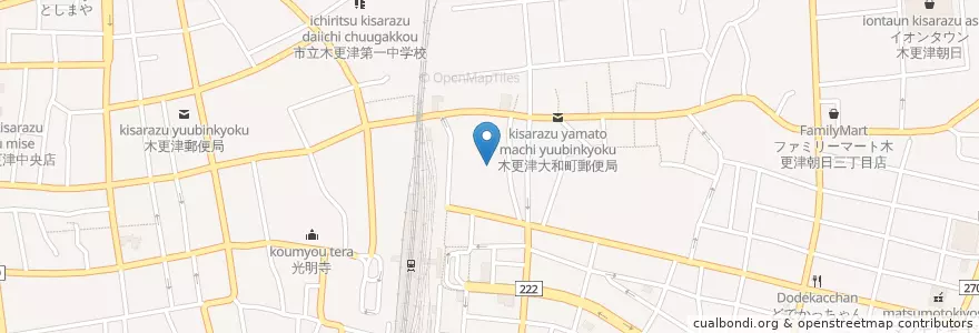 Mapa de ubicacion de 萩仁会萩原病院 en Japão, 千葉県, 木更津市.