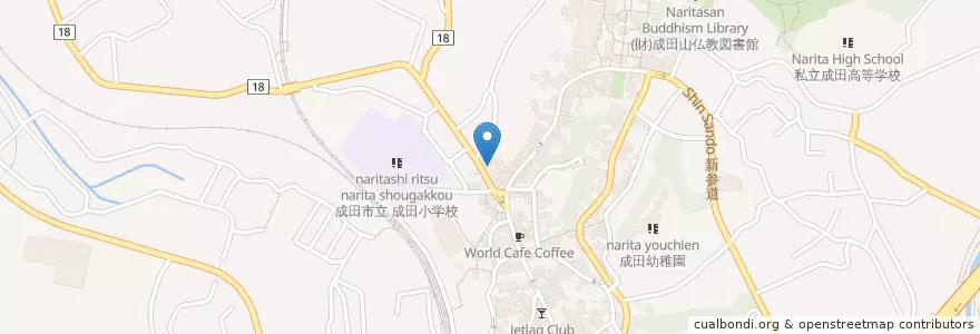 Mapa de ubicacion de 藤倉病院 en Japon, Préfecture De Chiba, 成田市.