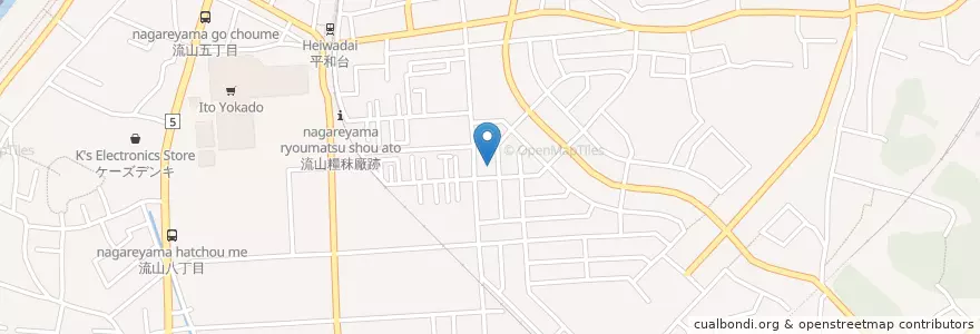 Mapa de ubicacion de 西平井保育園 en 日本, 千葉県, 流山市.
