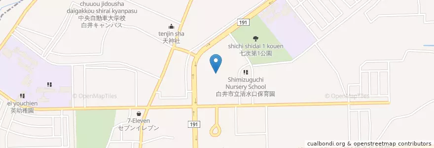 Mapa de ubicacion de 西白井児童館 en Japão, 千葉県, 白井市.