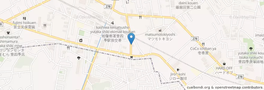 Mapa de ubicacion de 豊四季駅前郵便局 en Japon, Préfecture De Chiba, 柏市.